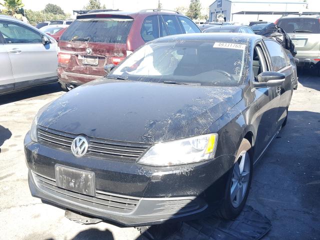 3VWLL7AJ4DM445068 - 2013 VOLKSWAGEN JETTA TDI BLACK photo 2