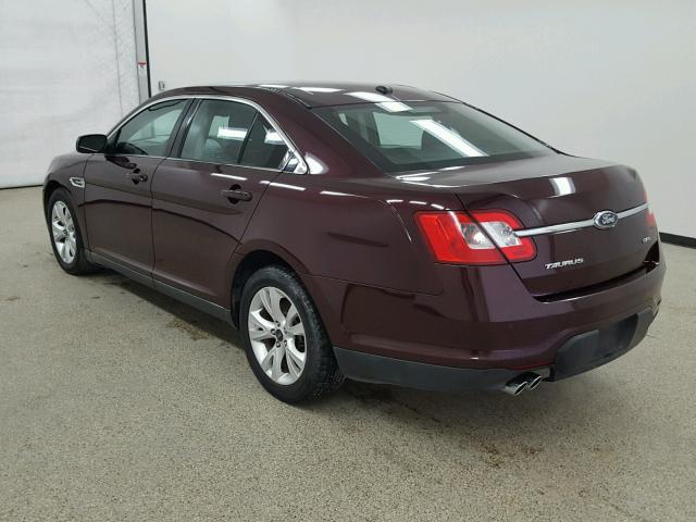 1FAHP2EW2BG139537 - 2011 FORD TAURUS SEL MAROON photo 3