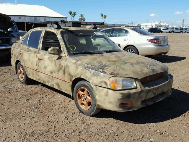 KMHCG45G2YU082528 - 2000 HYUNDAI ACCENT GL BEIGE photo 1