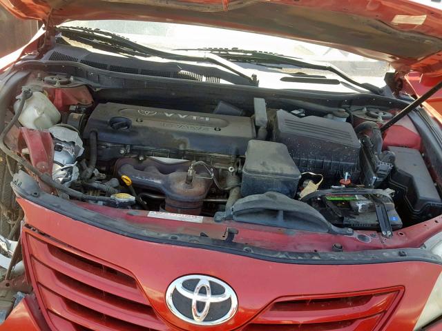 4T1BE46K87U141603 - 2007 TOYOTA CAMRY CE BURGUNDY photo 7