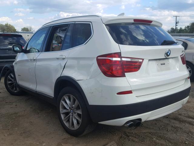 5UXWX7C56BL732980 - 2011 BMW X3 XDRIVE3 WHITE photo 3