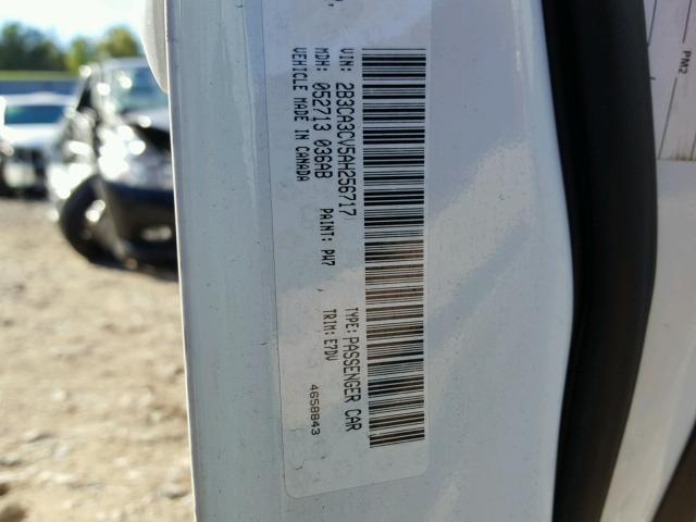 2B3CA3CV5AH256717 - 2010 DODGE CHARGER SX WHITE photo 10