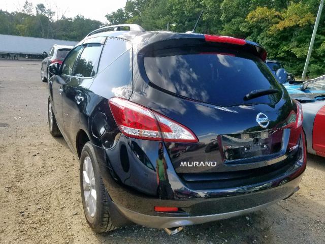 JN8AZ1MW8CW222936 - 2012 NISSAN MURANO S BLACK photo 3