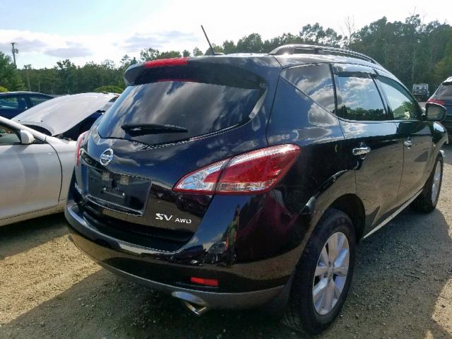 JN8AZ1MW8CW222936 - 2012 NISSAN MURANO S BLACK photo 4