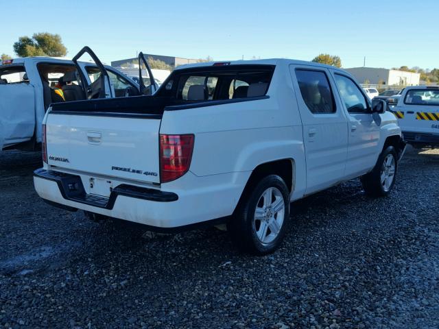 5FPYK1F52BB004424 - 2011 HONDA RIDGELINE WHITE photo 4