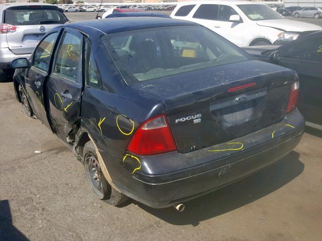 1FAFP34N87W152425 - 2007 FORD FOCUS ZX4 BLACK photo 3