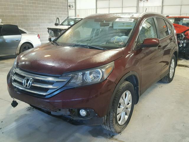 5J6RM4H73CL056211 - 2012 HONDA CR-V EXL BURGUNDY photo 2