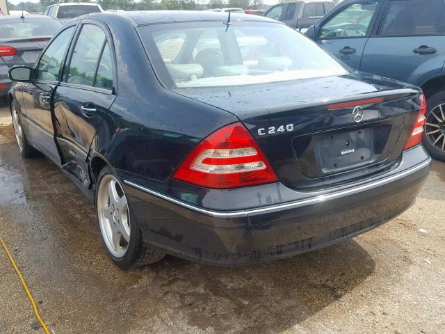 WDBRF61J85A699765 - 2005 MERCEDES-BENZ C 240 BLACK photo 3