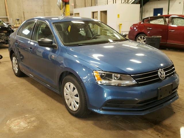 3VW1K7AJ5FM269158 - 2015 VOLKSWAGEN JETTA BASE BLUE photo 1