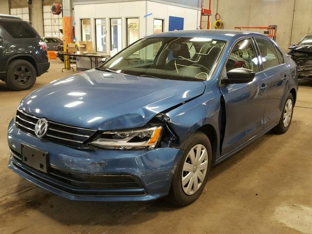 3VW1K7AJ5FM269158 - 2015 VOLKSWAGEN JETTA BASE BLUE photo 2