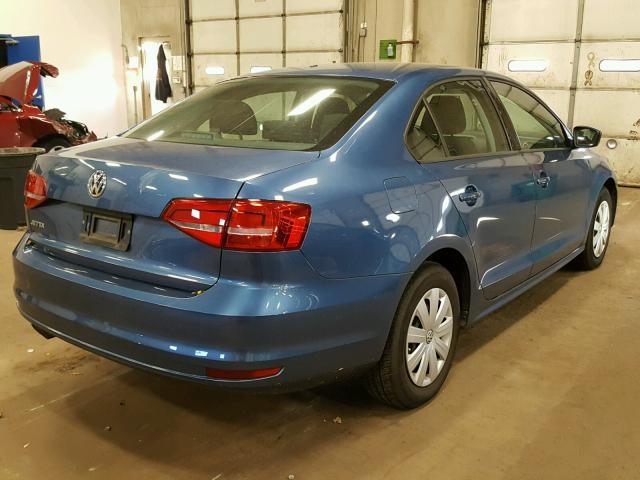 3VW1K7AJ5FM269158 - 2015 VOLKSWAGEN JETTA BASE BLUE photo 4