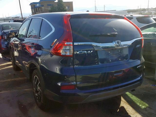 5J6RM4H45GL080098 - 2016 HONDA CR-V SE BLUE photo 3