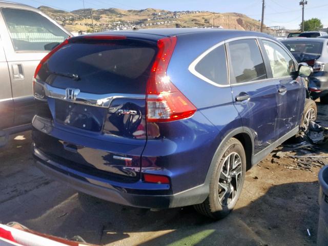 5J6RM4H45GL080098 - 2016 HONDA CR-V SE BLUE photo 4