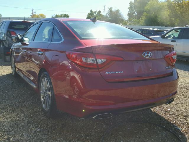 5NPE34AF0FH235503 - 2015 HYUNDAI SONATA SPO RED photo 3