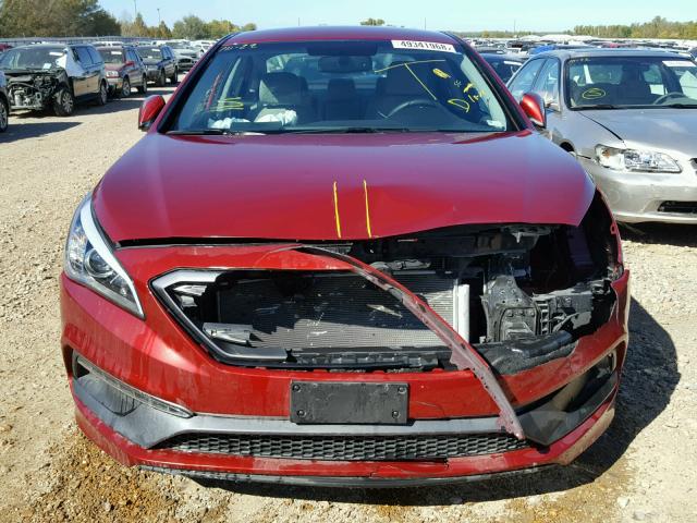 5NPE34AF0FH235503 - 2015 HYUNDAI SONATA SPO RED photo 7