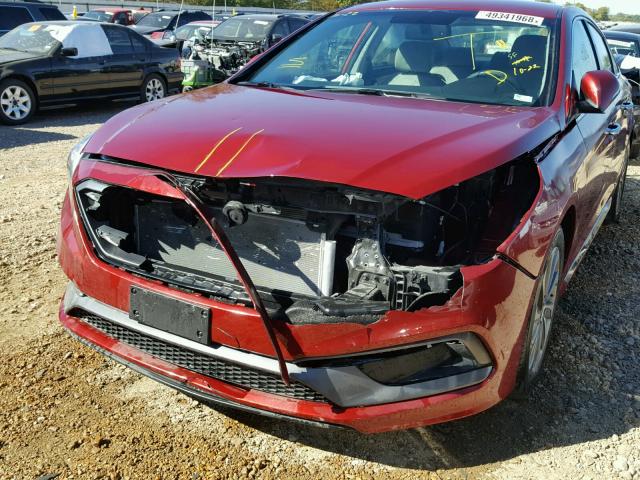 5NPE34AF0FH235503 - 2015 HYUNDAI SONATA SPO RED photo 9