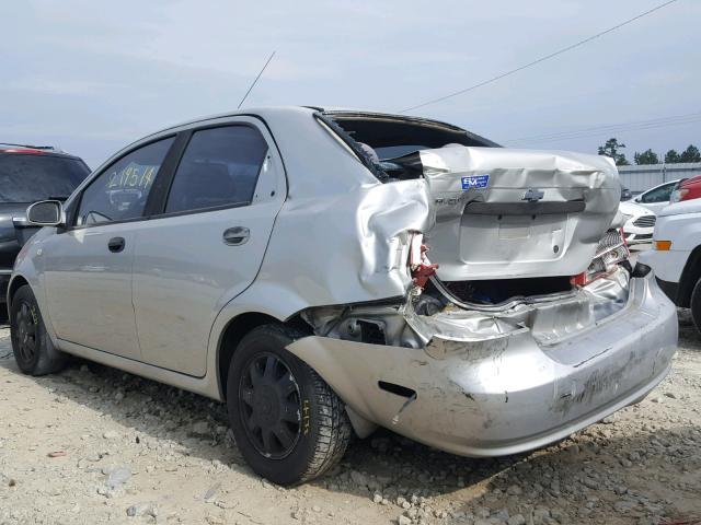 KL1TG52675B396664 - 2005 CHEVROLET AVEO LT SILVER photo 3