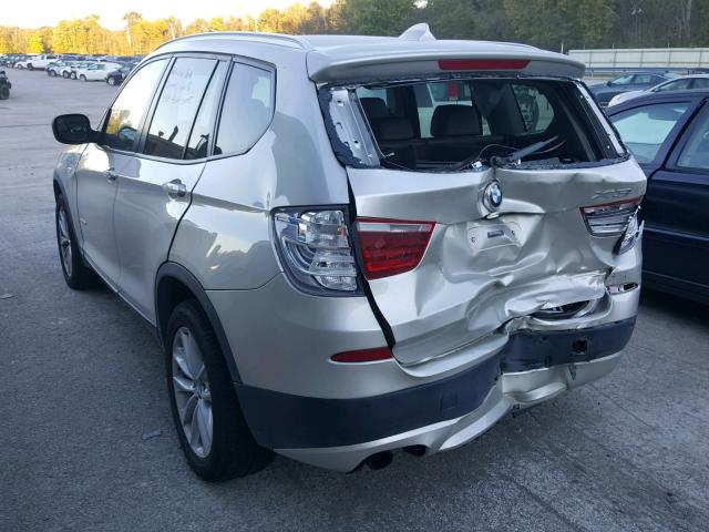 5UXWX9C52D0D03113 - 2013 BMW X3 XDRIVE2 SILVER photo 3