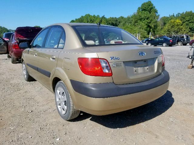 KNADE123166038162 - 2006 KIA RIO GOLD photo 3