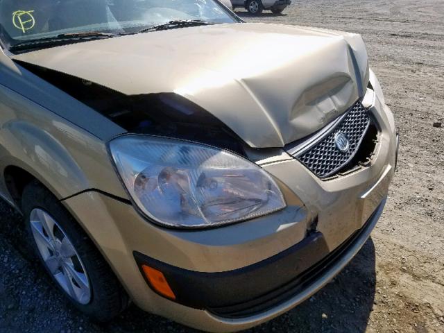 KNADE123166038162 - 2006 KIA RIO GOLD photo 9