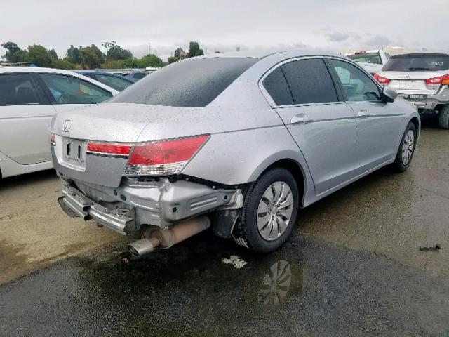 1HGCP2F39CA166264 - 2012 HONDA ACCORD LX GRAY photo 4