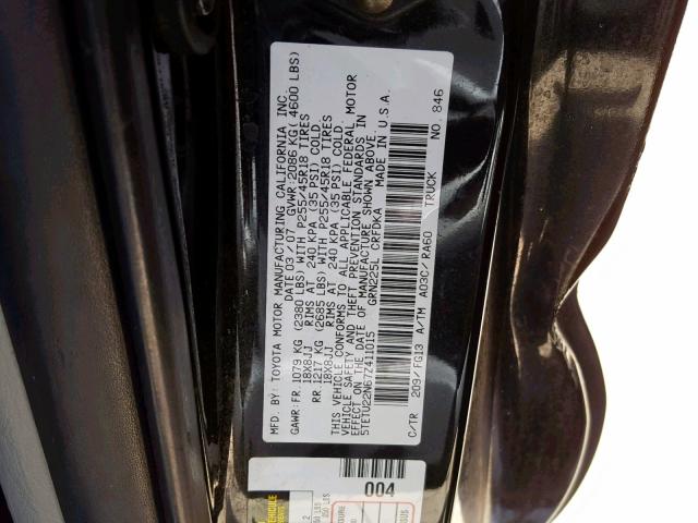 5TETU22N67Z411015 - 2007 TOYOTA TACOMA X-R BLACK photo 10