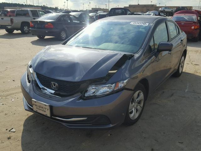 19XFB2F59FE119118 - 2015 HONDA CIVIC LX GRAY photo 2