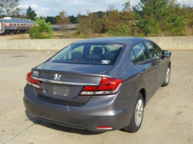 19XFB2F59FE119118 - 2015 HONDA CIVIC LX GRAY photo 4