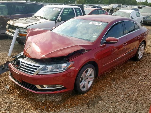 WVWBN7ANXDE555057 - 2013 VOLKSWAGEN CC SPORT RED photo 2