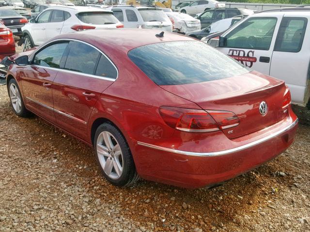 WVWBN7ANXDE555057 - 2013 VOLKSWAGEN CC SPORT RED photo 3