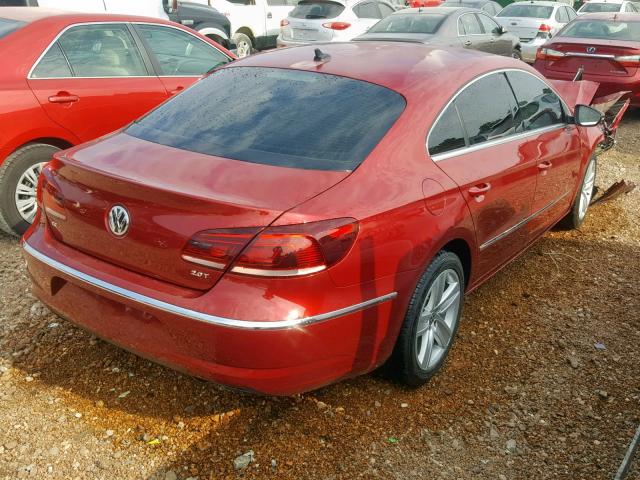 WVWBN7ANXDE555057 - 2013 VOLKSWAGEN CC SPORT RED photo 4