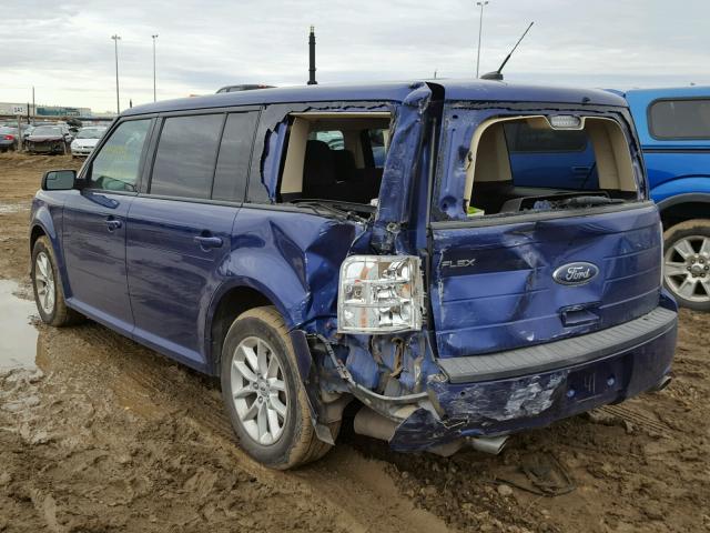 2FMGK5B85EBD24328 - 2014 FORD FLEX SE BLUE photo 3