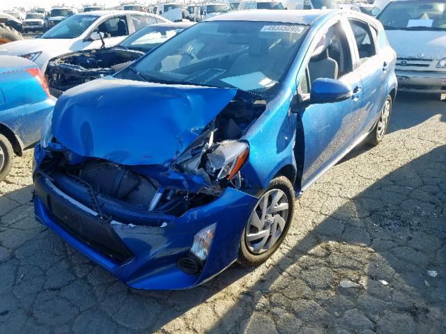 JTDKDTB3XF1579734 - 2015 TOYOTA PRIUS C BLUE photo 2