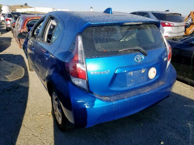 JTDKDTB3XF1579734 - 2015 TOYOTA PRIUS C BLUE photo 3