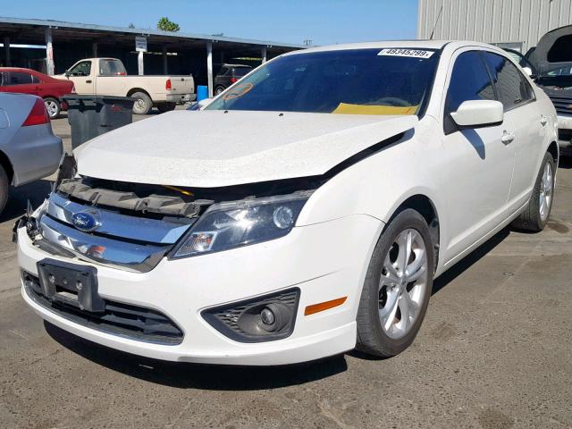 3FAHP0HA4CR187233 - 2012 FORD FUSION SE WHITE photo 2