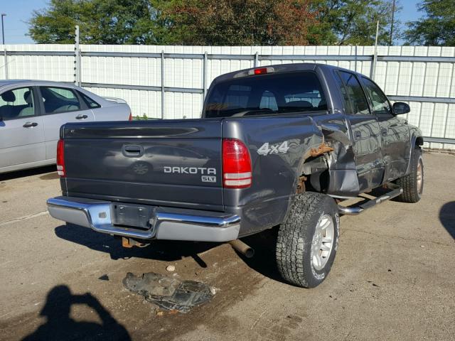 1D7HG48N54S751732 - 2004 DODGE DAKOTA QUA GRAY photo 4