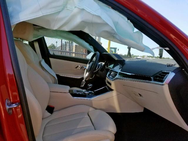 WBA5R7C58KFH14261 - 2019 BMW 330XI RED photo 5