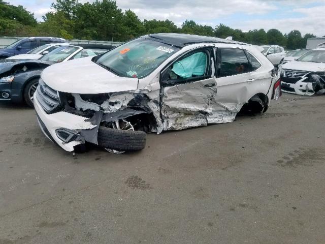 2FMTK4J99FBB59436 - 2015 FORD EDGE SEL WHITE photo 2