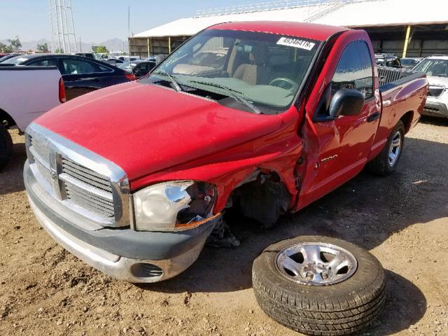 1D7HA16K76J161162 - 2006 DODGE RAM 1500 S RED photo 2