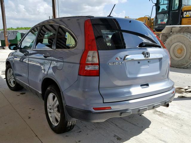 JHLRE3H76AC002463 - 2010 HONDA CR-V EXL BLUE photo 3