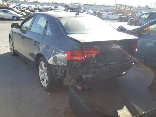 WAULF78K29A133244 - 2009 AUDI A4 2.0T QU GRAY photo 3