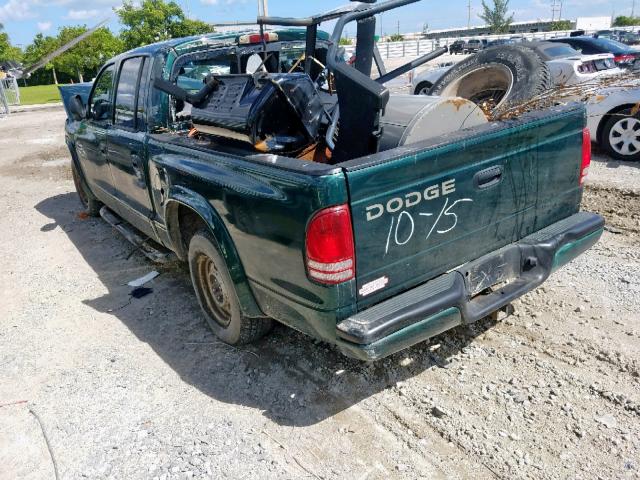 1B7GL2AN2YS618853 - 2000 DODGE DAKOTA QUA GREEN photo 3