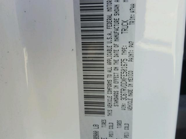 3C6TRVDDXFE501675 - 2015 RAM PROMASTER 白色 照片 10