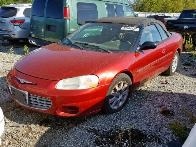 1C3EL75R52N304741 - 2002 CHRYSLER SEBRING GT RED photo 2