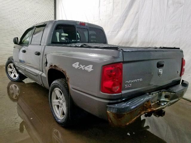 1D7HW48N57S171386 - 2007 DODGE DAKOTA QUA GRAY photo 3