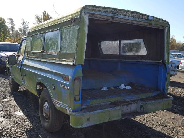 F25YRU66816 - 1974 FORD F-150 BLUE photo 3