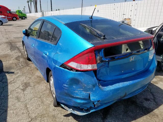 JHMZE2H54AS009339 - 2010 HONDA INSIGHT LX BLUE photo 3