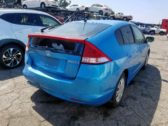 JHMZE2H54AS009339 - 2010 HONDA INSIGHT LX BLUE photo 4