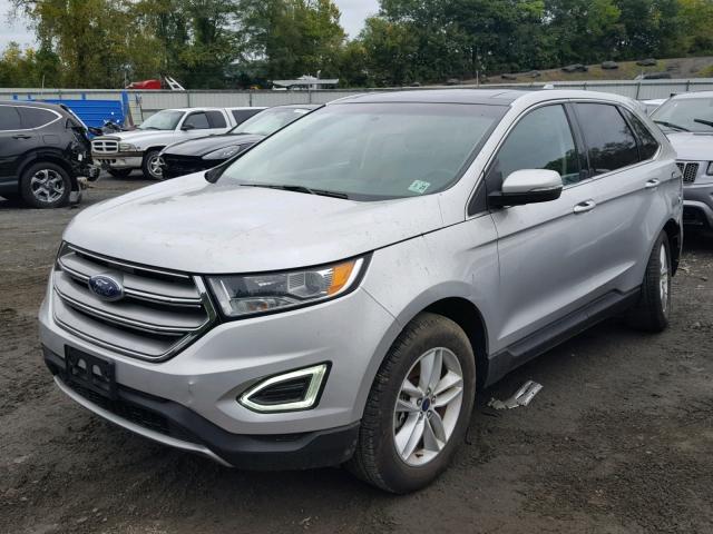 2FMTK4J8XFBC18713 - 2015 FORD EDGE SEL SILVER photo 2