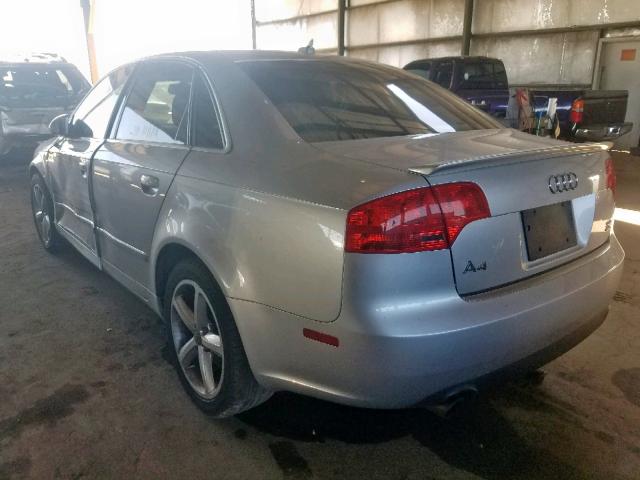 WAUDH78E07A026084 - 2007 AUDI A4 3.2 QUA SILVER photo 3